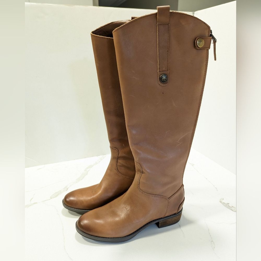 New Sam Edelman Penny 2 Riding over the knee tall Boot Whiskey Brown leather 6